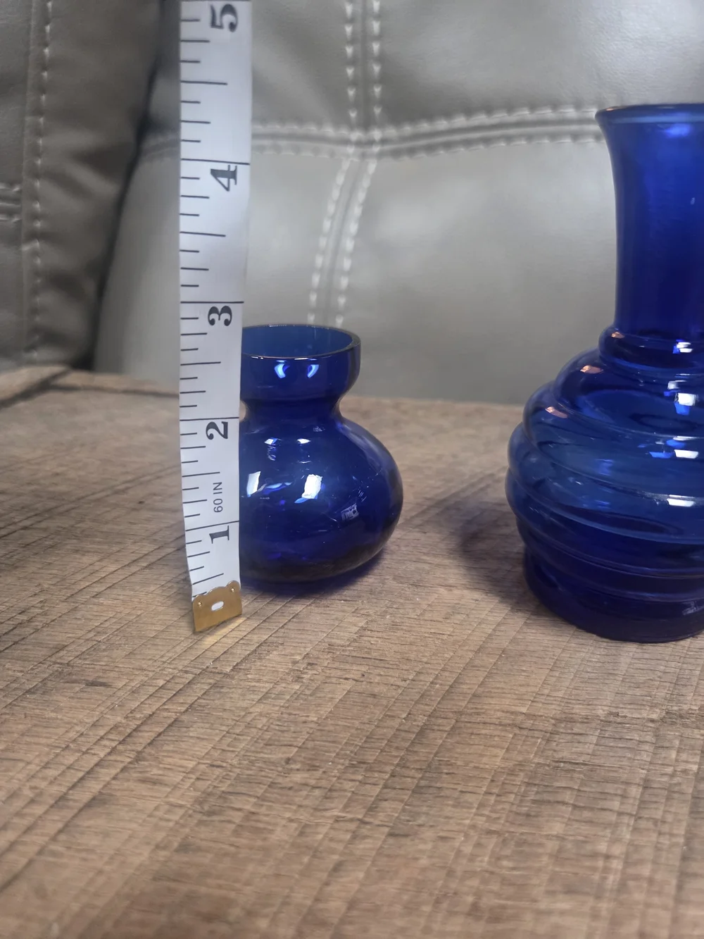 Vintage Cobalt Blue Glass Bud Vase Lot of 3 ~ Bin 1B